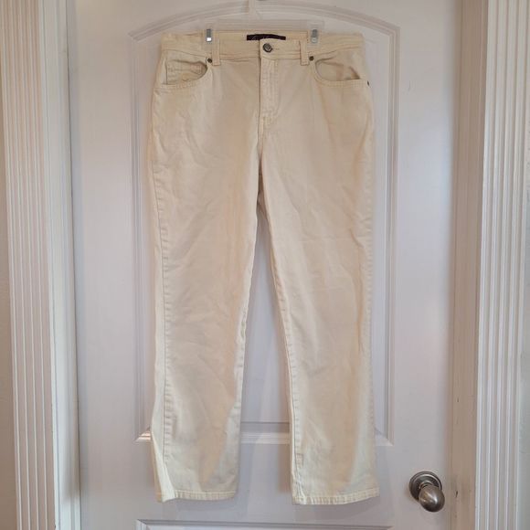 Gloria Vanderbilt Denim - Gloria Vanderbilt Women's Amanda Pale Yellow Cotton/Spandex Denim Jeans EUC